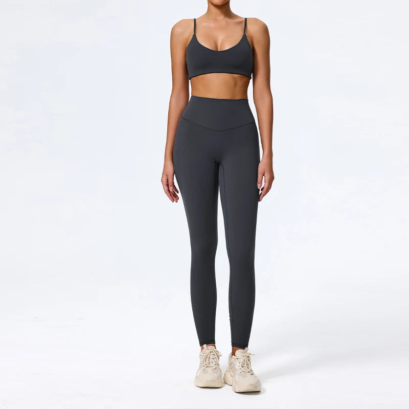 Ctenkevet Summer Women 2Pcs Sleeveless Sports Set Female Gym